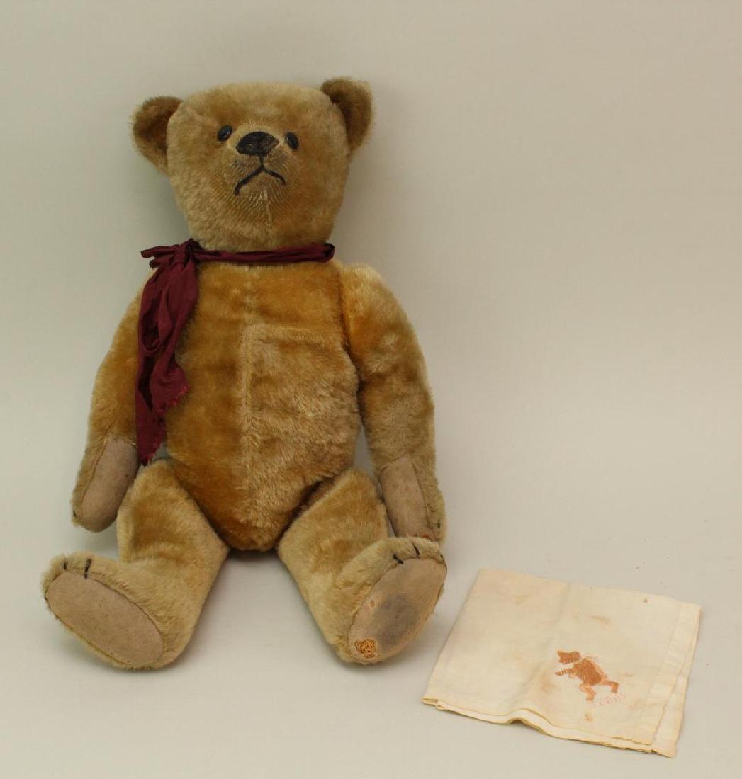LOT: 18 1/2" UNMARKED ANTIQUE MOHAIR BEAR & BEAR (1 of 5)