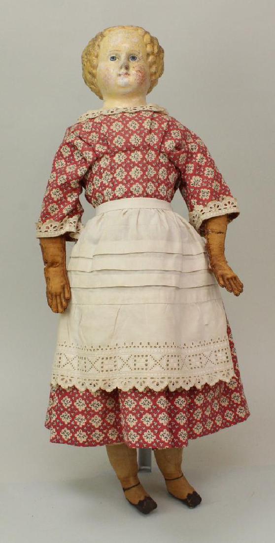 22 1/2" UNMARKED GREINER TYPE PAPIER MACHE DOLL. (1 of 6)
