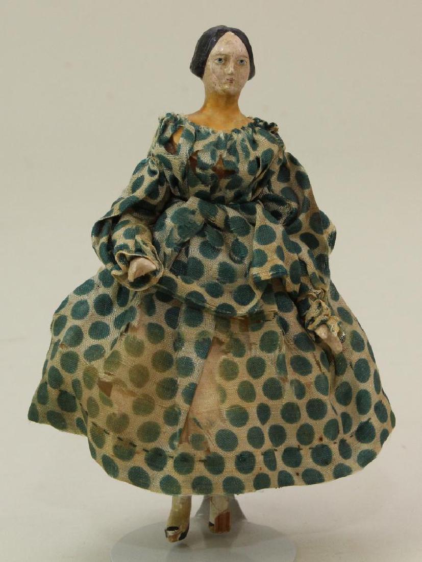 5" ANTIQUE PAPIER MACHE SHOULDER HEAD DOLL. (1 of 5)
