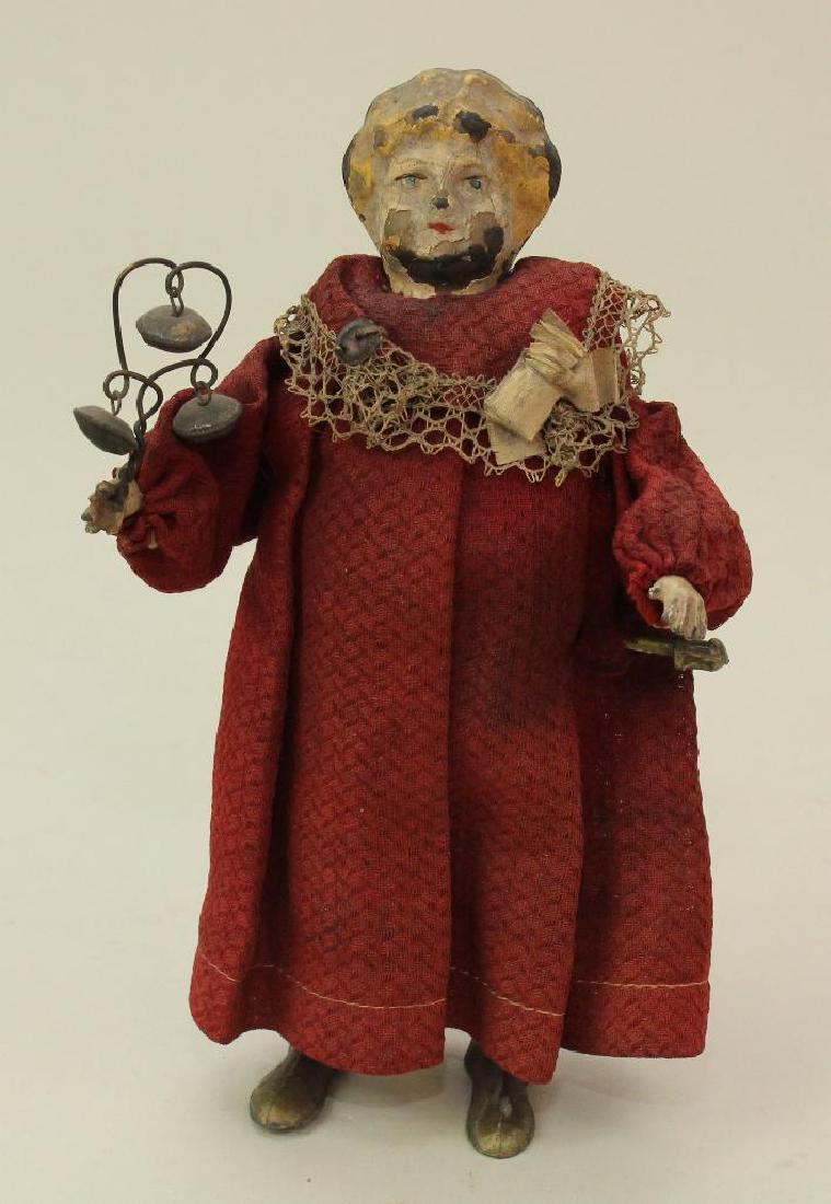 TOYS:  7 1/2" ANTIQUE ALL METAL WINDUP DOLL. (1 of 5)