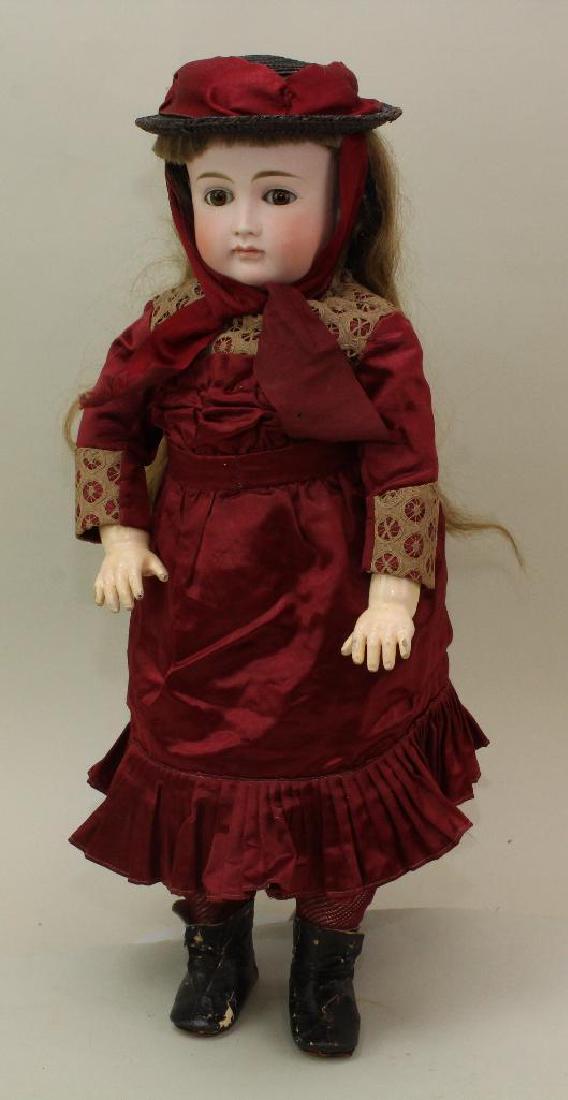 21"  "7"  POUTY ANTIQUE BISQUE HEAD DOLL. (1 of 4)