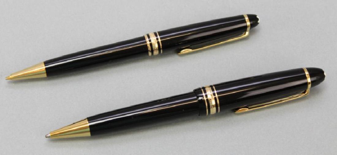 Mont Blanc Pen and Pencil Grouping: Mont blanc Meisterstuck roller ball pen and mechanical pencil. 6"L and 5.5" L
