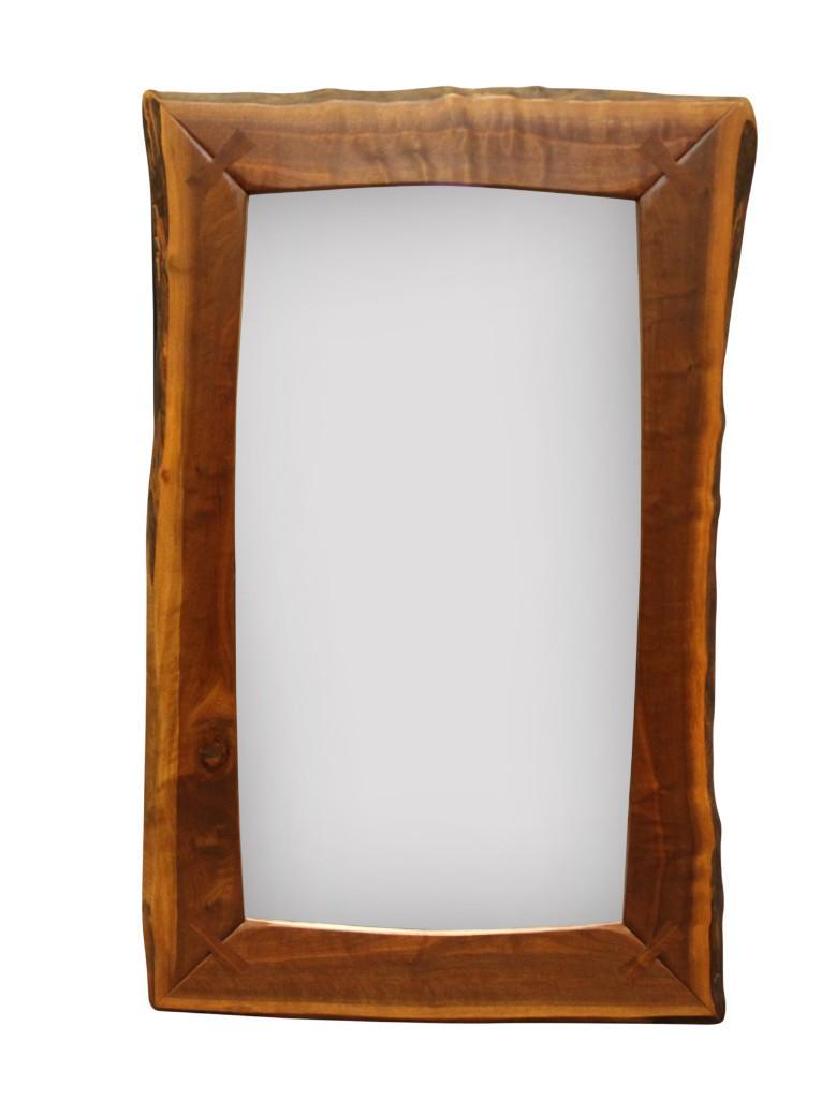 Robert Whitley, Live Edge Mirror: Robert Whitley, New Hope, Pa. walnut, live edge mirror. Measures 50"L x 32"W.
