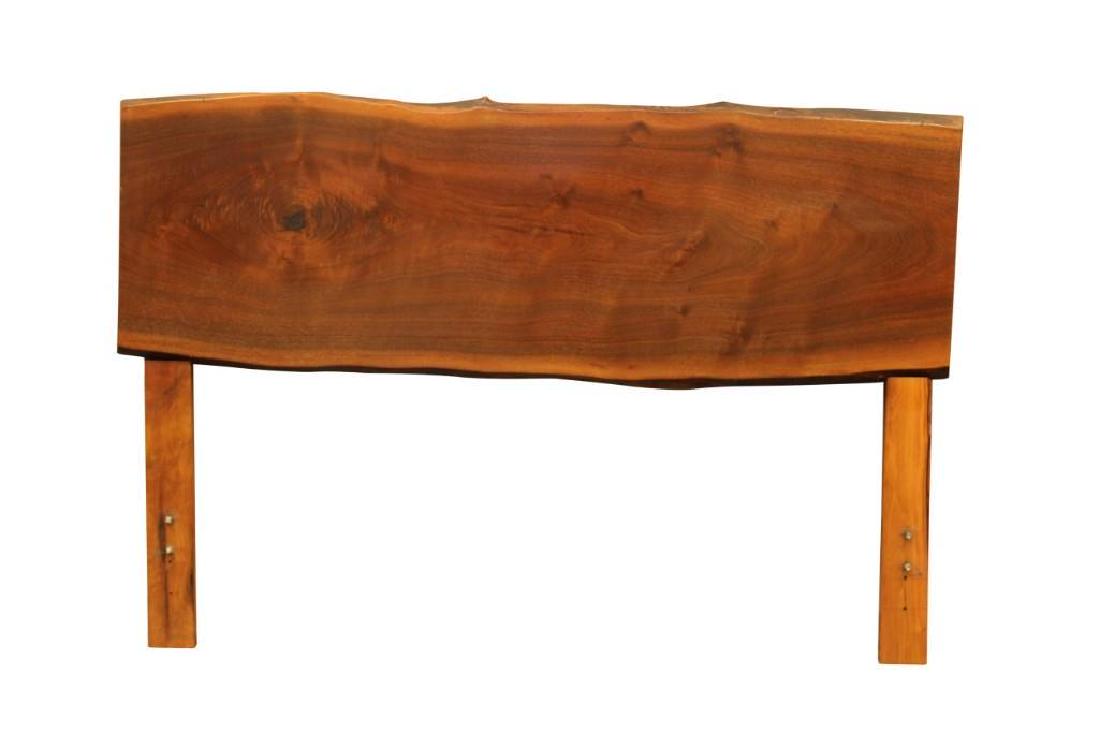 Robert Whitley, Walnut Head Board: Robert Whitley, New Hope Pa, walnut head board with live edge design, 65"L x 44"H x 22"W