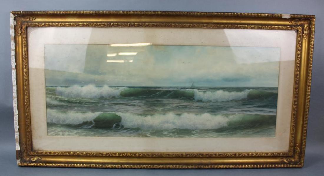 George Howell Gay (American, 1858 - 1931): Watercolor Signed lower right Coastal seascape 21.5"H x 45"W