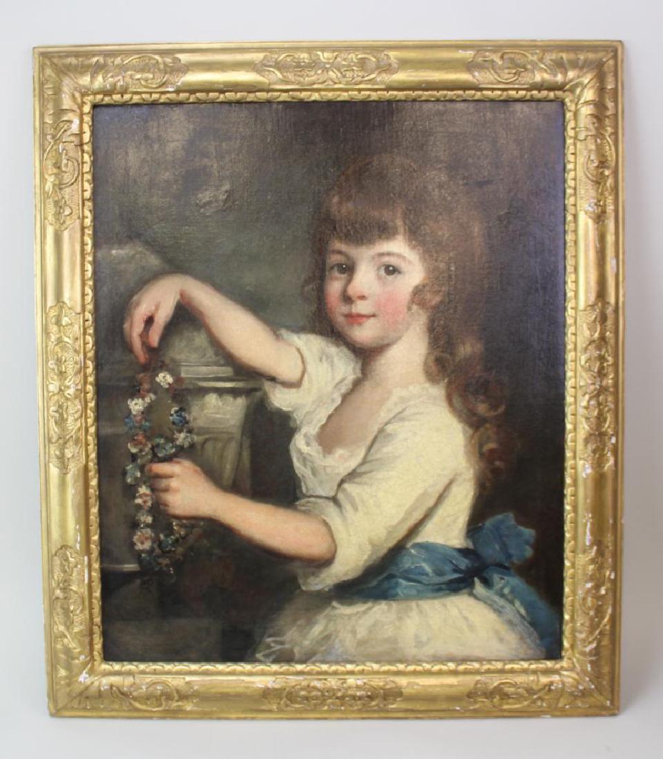 John Johnston (1751 - 1818): Oil on canvas Label en verso reads J. Johnson Portrait of a child 24”H x 20”W