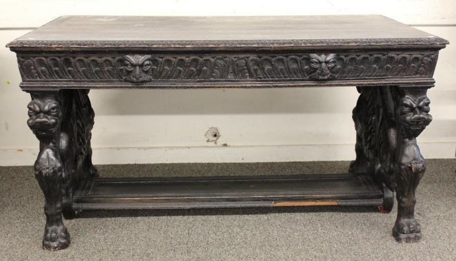 Baroque Carved Library Table (1 of 9)