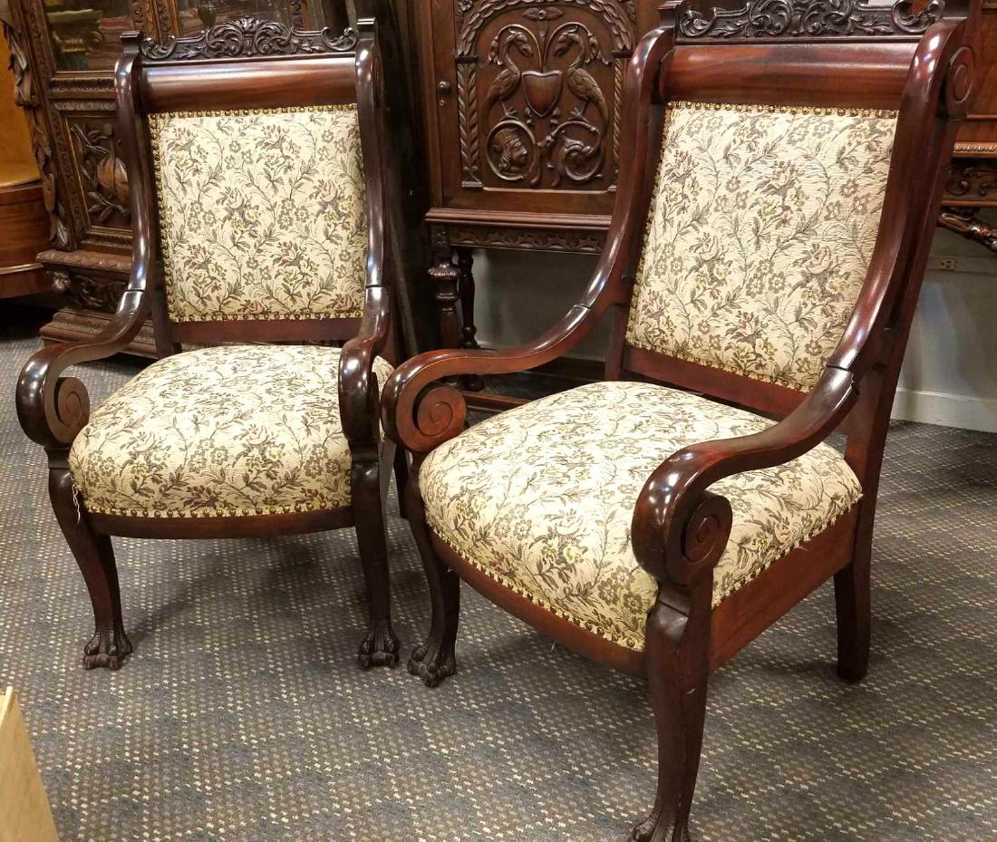 Pair of Carved Armchairs (1 of 6)