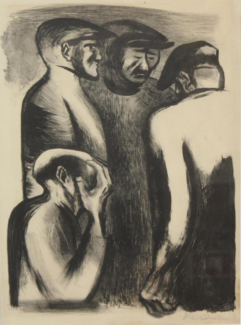 Jose Clemente Orozco (1883 - 1949): The Unemployed--Paris. SLR 1932, edition of 100 15"H x 11"W Sight