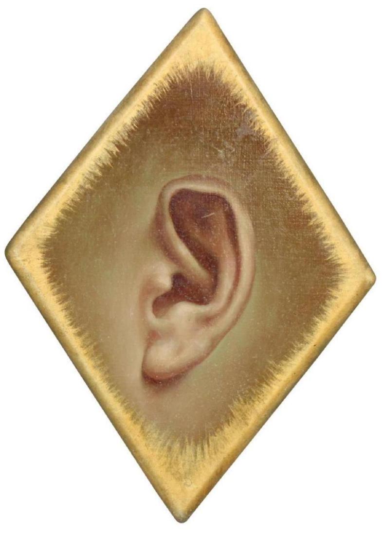 Wade Shuman (b. 1962): Oil on board, signed and dated en verso. Still life of an ear. 8"H x 6"W