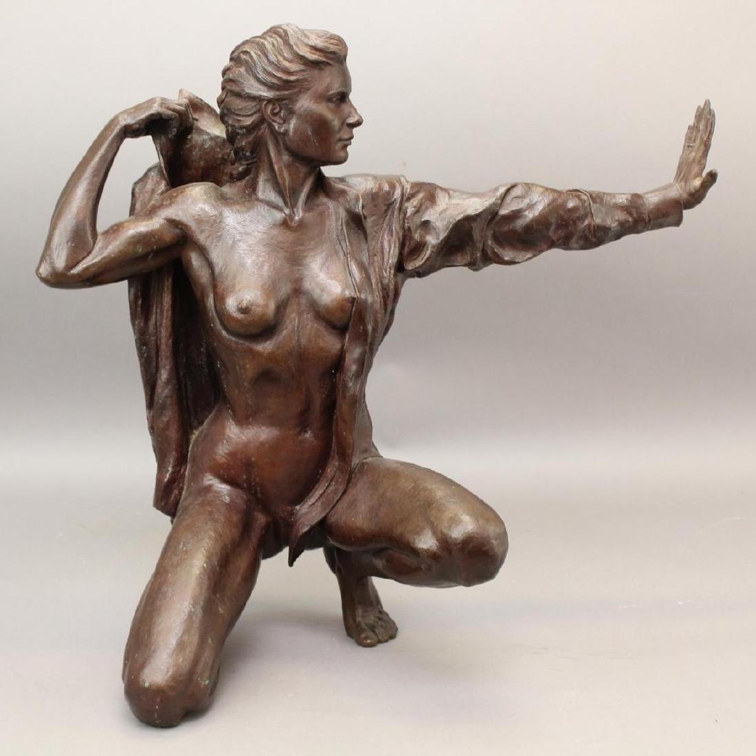 David A. Daniels: Bronze "Arrow" Numbered 2 of 10, with foundry marks Female nude 21"H x 22"W x 10"D 2/10