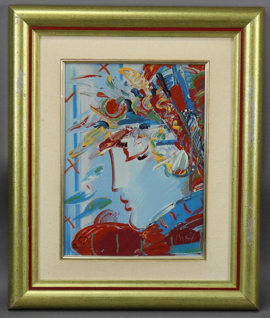 Peter Max (born 1937): Porcelain plaque "Blushing Beauty" SLR Includes COA 10.25"H x 7.5"W sight