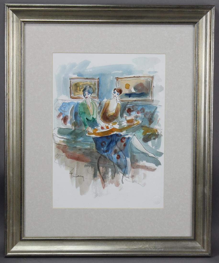 Itzchak Isaac Tarkay (1935 - 2012): Watercolor SLL Embossed by Strathmore 14"H x 10"W sight