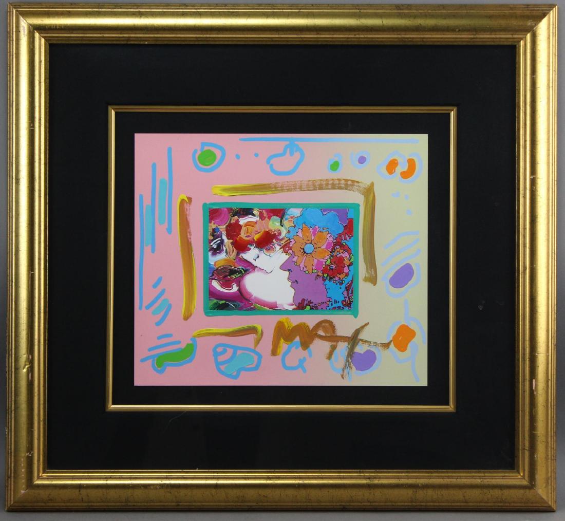 Peter Max (born 1937): Mixed media "Flower Lady" SLR 12"H x 13.75"W sight
