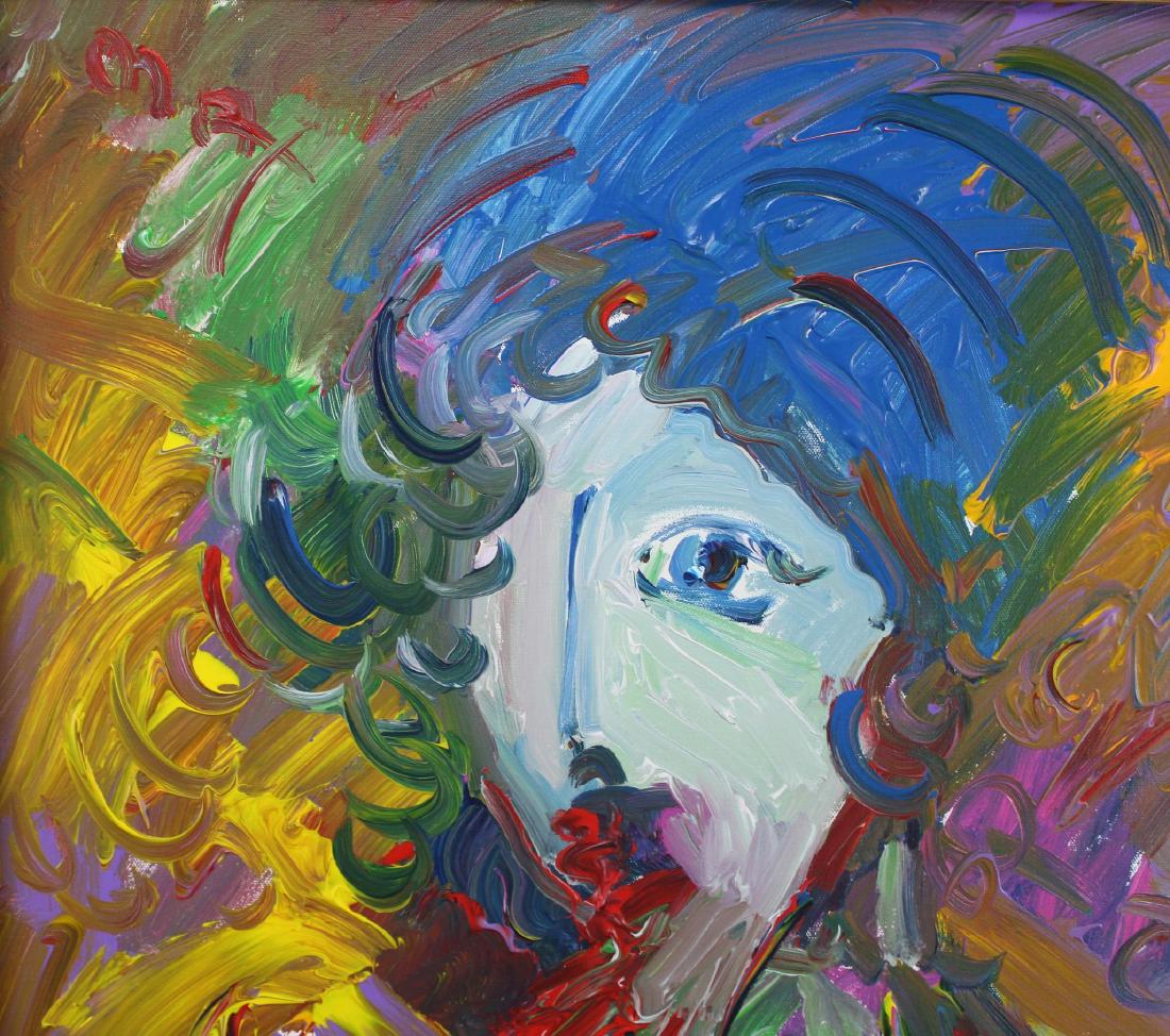 Peter Max (born 1937): Acrylic on canvas "Blushing Beauty" SUR 30"H x 24"W