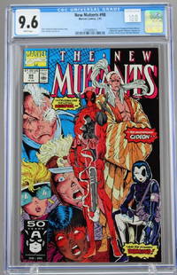 New Mutants #98 CGC 9.6: 2/91, 1st appearance of Deadpool (Wade Wilson) Gideon &amp; Copycat (Vanessa Carlysle) as Domino. Rictor leaves the New Mutants.