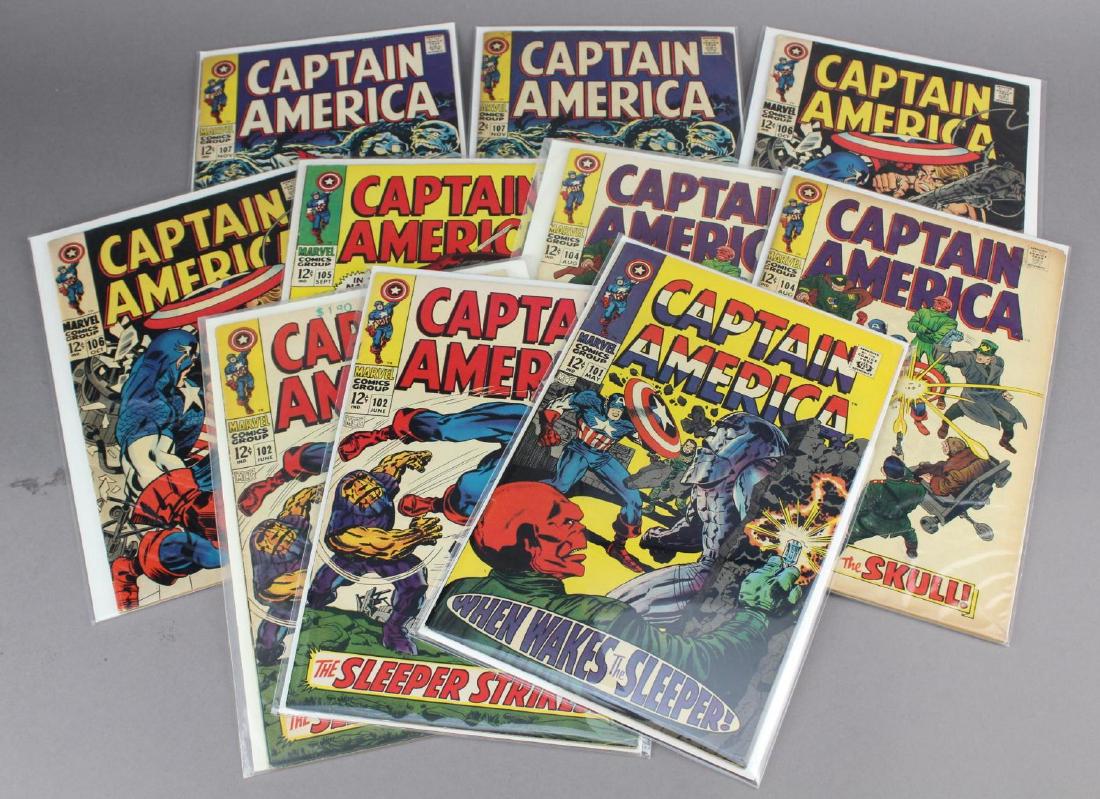 Grouping of (10) Captain America Silver Age Comics (1 of 10)