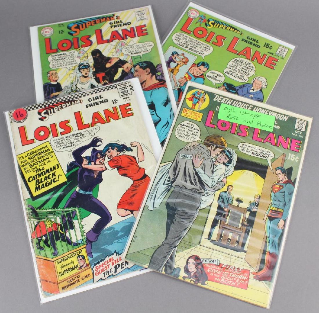 Grouping of (4) Lois Lane Silver & Bronze Key Issues: Isues include #70, #79, #100, & #105. Includes 1st appearance of Silver Age Catwoman. Neal Adams cover art begins. 100th issue & Origin & 1st appearance of Rose + Thorn. 