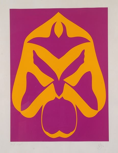 Jack Youngerman: "Changes #6", 1970, serigraph, 34 1/2" x 25 1/2" (image size), 42 1/2" x 32 1/2" (including border), pencil signed lower right "J. Y. '70", pencil lower left "45/175", Kingpitcher Gallery for Contempo