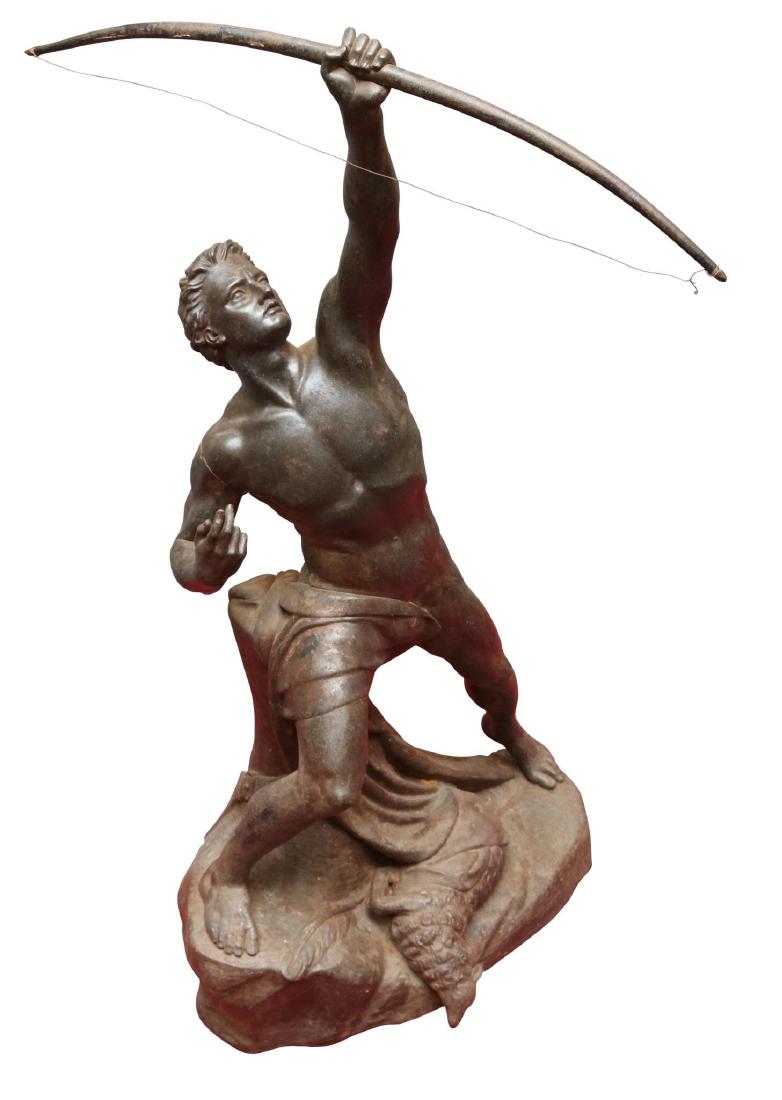 After John Bell (1811 - 1895): "The Eagle Slayer" hallmarked by the Coalbrookdale Company, 33”h x 18”w