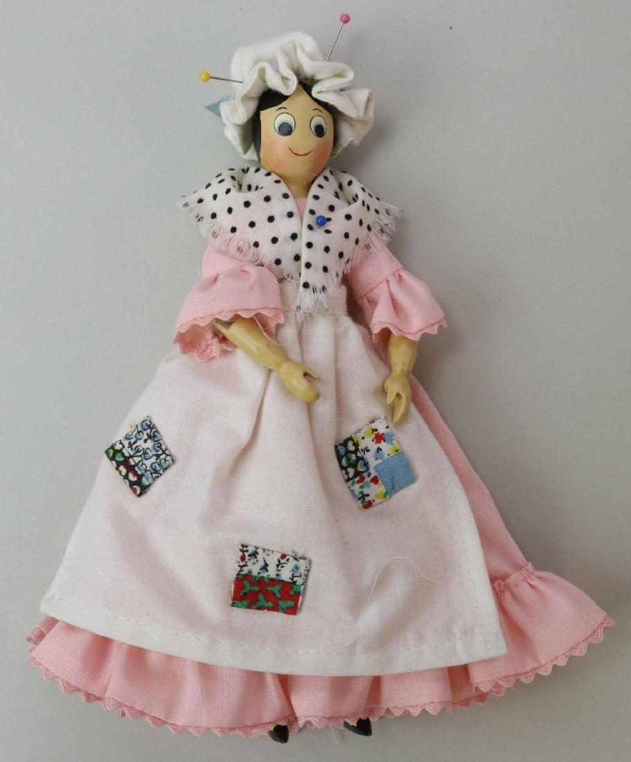 LOT OF SHERMAN E. SMITH WOOD DOLL(S).: 6" Signed S. Smith all wood doll 11/4/74 ""Racketty Packetty" (inspired by the book "Racketty Packetty House" written by Frances Hodsgon Burnette, published in 1906, illustrated by Harrison Cady. Full