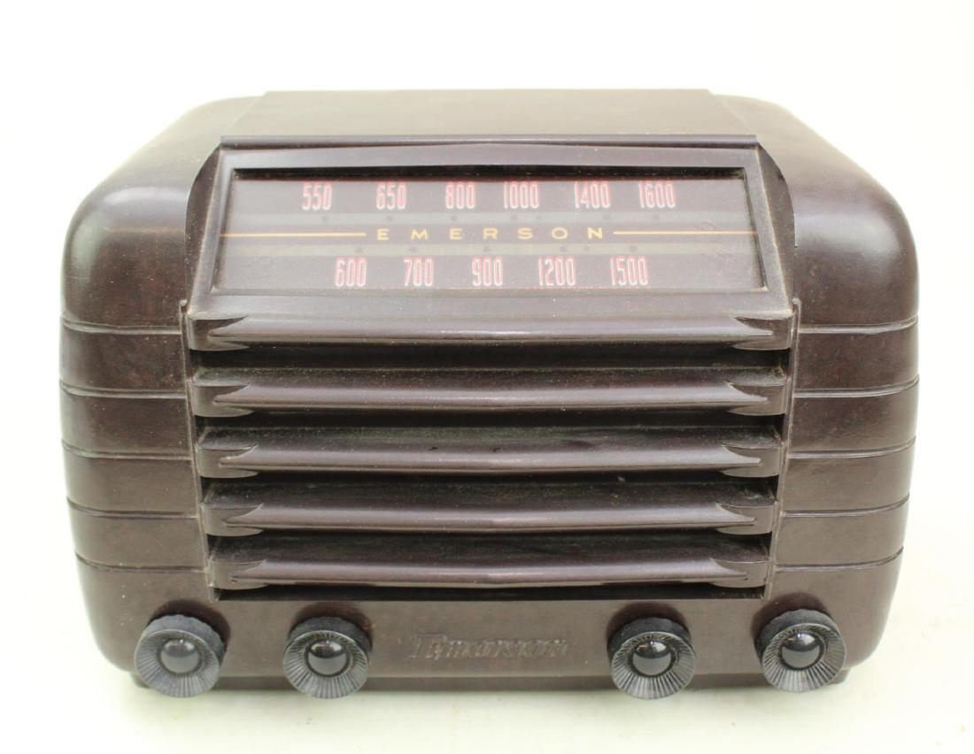 Emerson Bakelite Radio: Partial label. Model # obscured.
