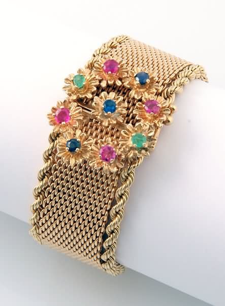 Gold and Gemstone Bracelet