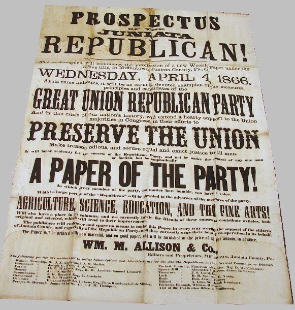 Political Newspaper Broadside-1866
