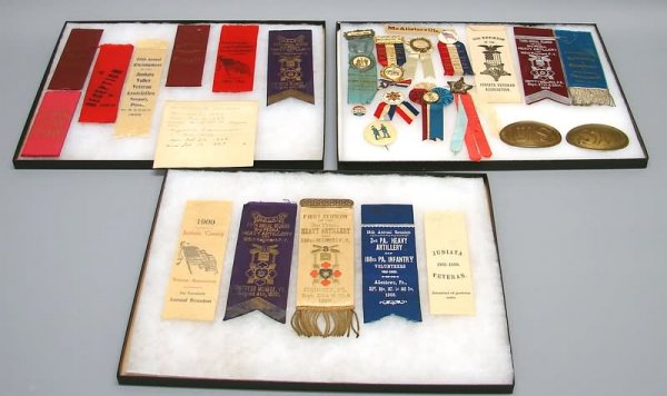 Grouping of Civil War Veterans/Reunion Ribbons