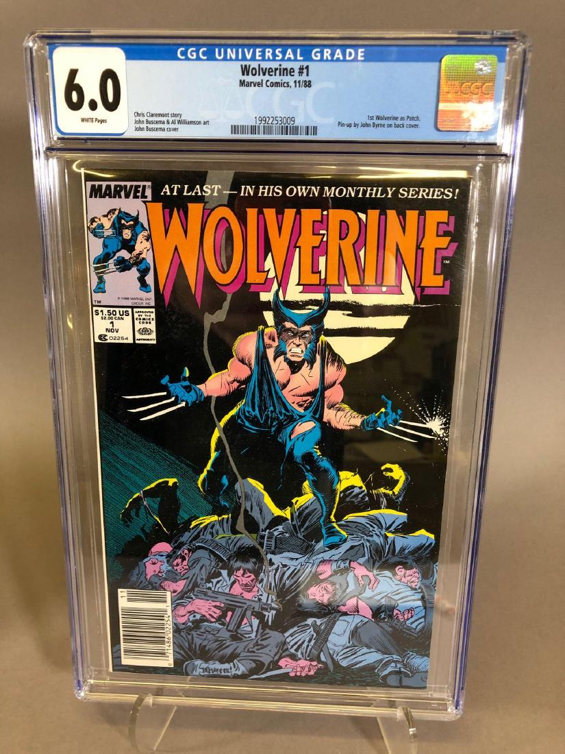 Wolverine #1, 11/88, CGC 6.0: Chris Claremont story, John Buscema & Al Williamson art, John Buscema cover, 1st Wolverine as Patch, Pin-up by John Byrne on back cover.