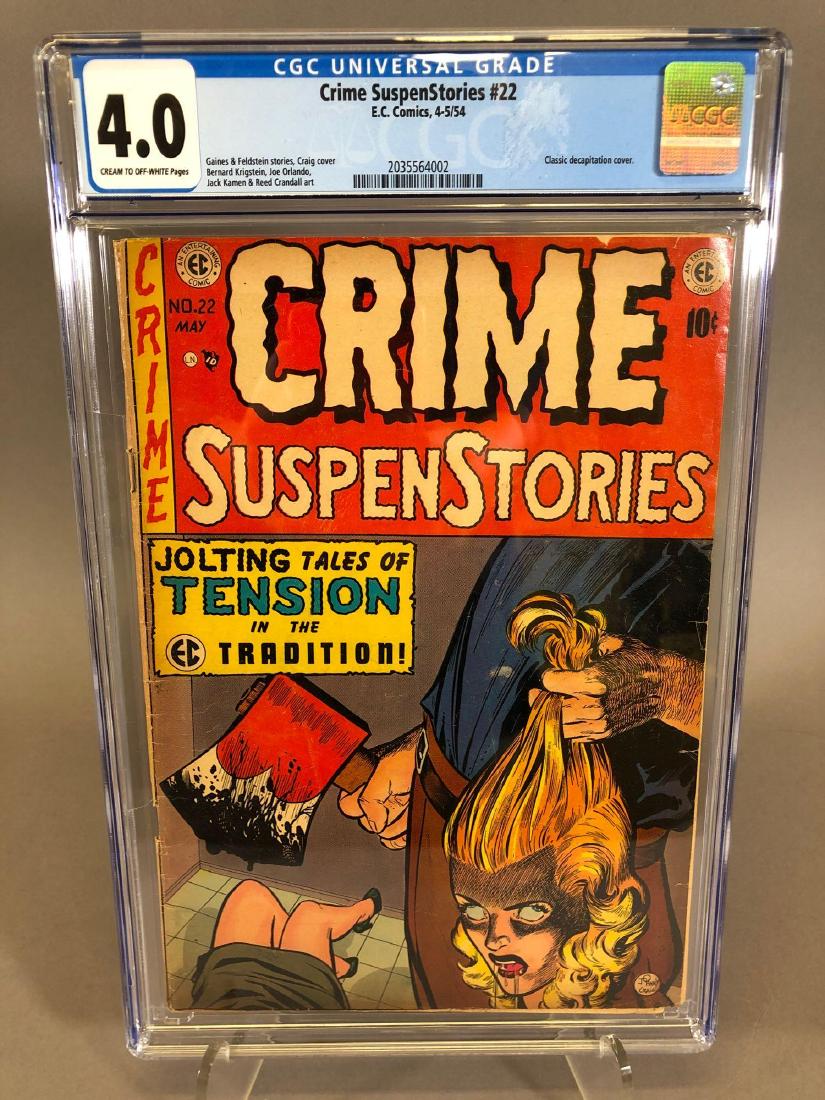 Crime SuspenStories #22, 4-5/54: Gaines & Feldstein stories, Craig cover, Bernard Krigstein, Joe Orlando, Jack Kamen & Reed Crandall art, classic decapitation cover.