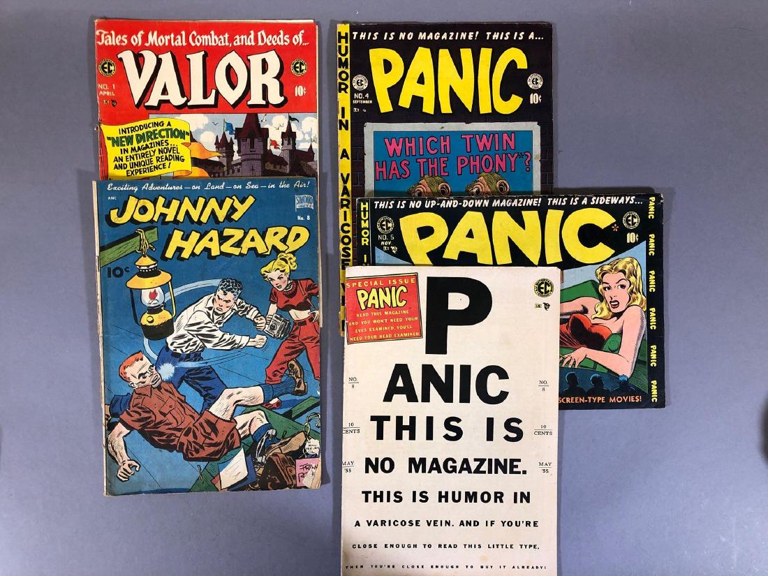 Valor #1, Panic #4, 5, 8 & Johnny Hazard #8: Tales of Mortal Combat, and Deeds of...Valor #1 April This Is No Magazine! This Is A...Panic #4 September, #5 November, #8 May '55 Johnny Hazard #8