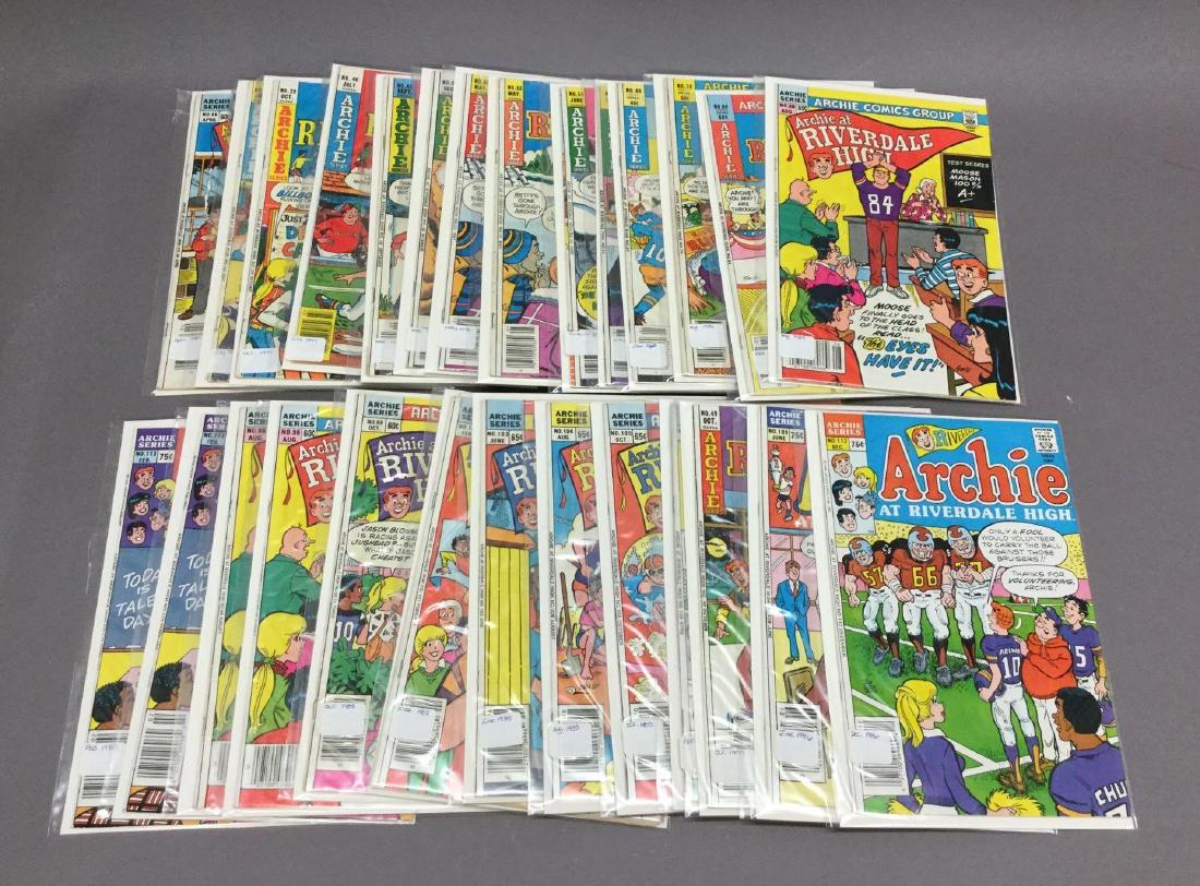 25 - Archie at Riverdale High - Silver + Bronze Age: Billy Jack like parody issue - Decarlo art + Last issue comics. Mid to high grade condition