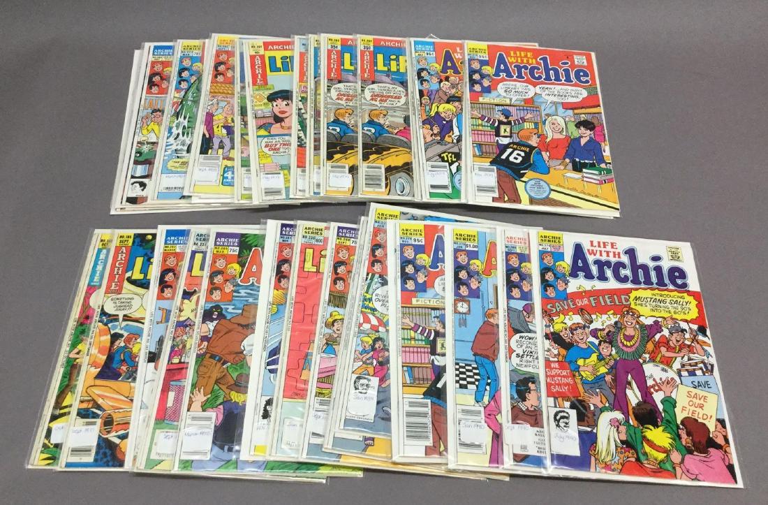30 - Life with Archie - Bronze + Copper Age: Ufo + Alien cover, 1st appearance of Mustang Sally - 2nd appearance of 24 cent - Mickey Mantle - Jackie Robinson + Robert Clemente cover appearance - Dinosaur - Hot dog - Back to the future spoof cove