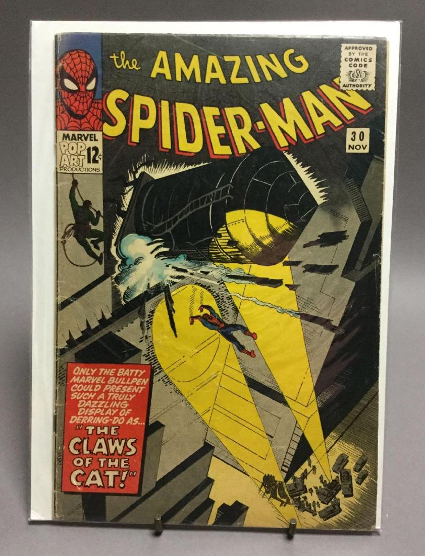 Two Amazing Spider Man #30-1965: First appearance of the Cat Burglar- Stan Lee story, Steve Ditko cover art-comics appear to be in very good+ condition.