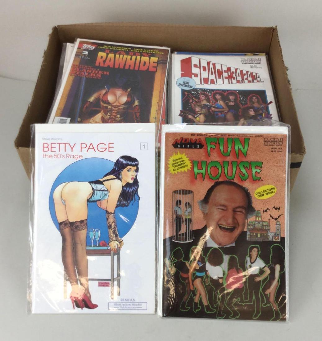 Over 75- Adult Comic Books: Includes the origin of Cherry Betty page, Debbie Does Dallas, Grandpa Al, Lewis, Bambi, Samantha Fox comics and more. Comics appear to be in very fine to near mint condition