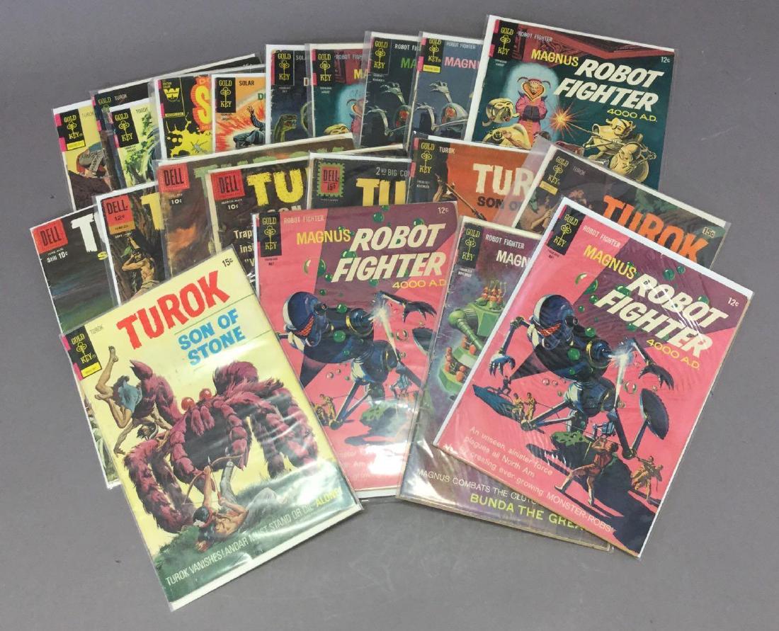 20- Turok, Dr. Solar, Magnus Robot Fighter- Silver and: Includes rare Whitman issue, last Dell Turok issue. All comics appear to be in very good to fine+ condition.