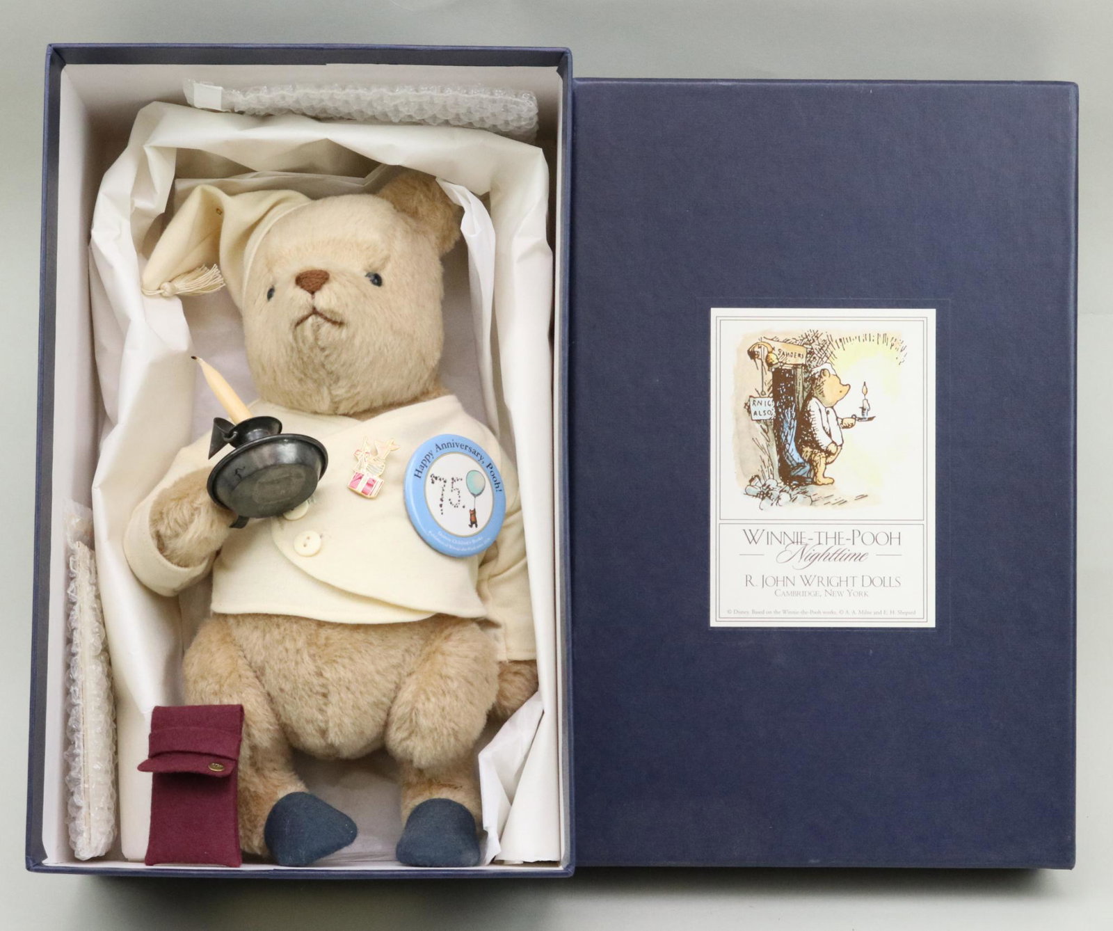 LOT OF R. JOHN WRIGHT.: 13" MIB "Nighttime Winnie-The-Pooh".1998. No. 461/2500.