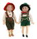 PAIR OF ANTIQUE GERMAN BISQUE DOLLS.