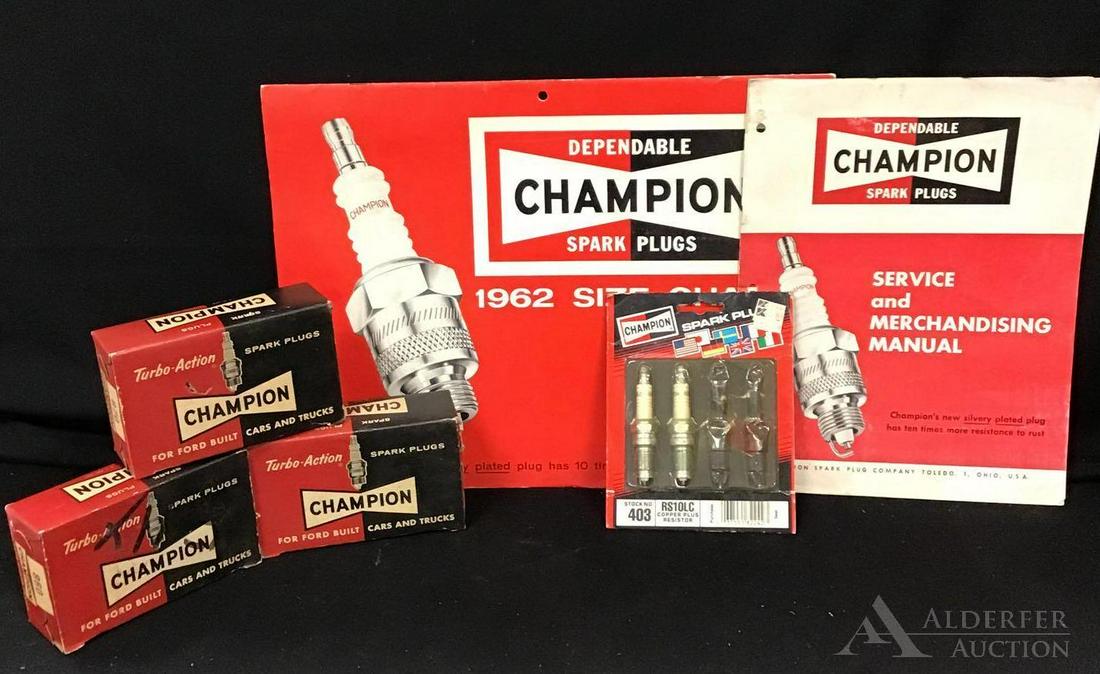 Champion Spark Plug Grouping: Champion Spark Plug Grouping, including size chart.
