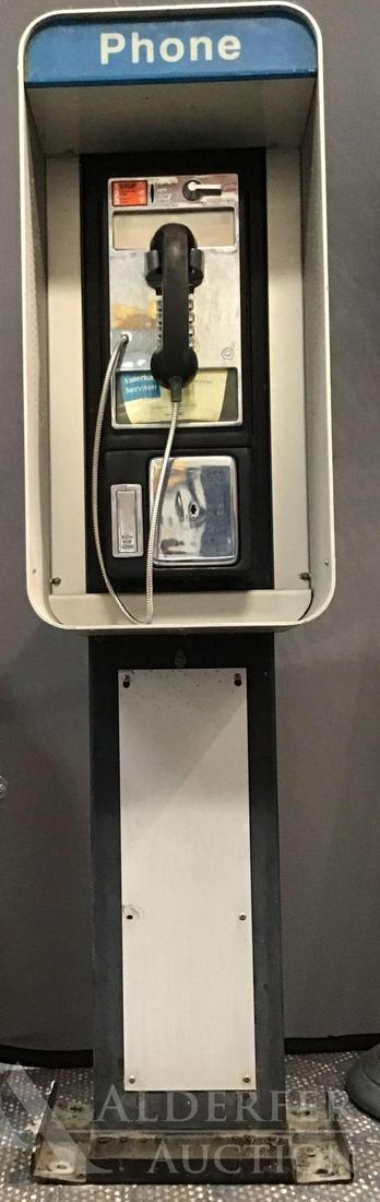 Coin Operated Telephone and Booth: Payphone booth. Measures 14.5"w x 10"d x 57"h. The Alderfer Shipping Department is not able to ship the majority of items in this auction due to their size and weight. We recommend contacting www.crat