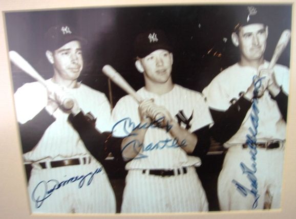 DiMaggio, Mantle, Williams Signed Picture - 2