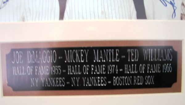 DiMaggio, Mantle, Williams Signed Picture - 3