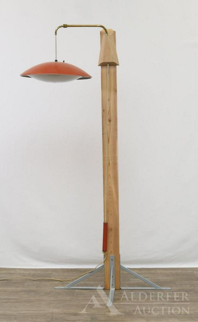 Gerald Thurston for Lightolier Wall-Mount Lamp: Counterbalance wall-mount hanging lamp. 59"h x 27"w x 13"d