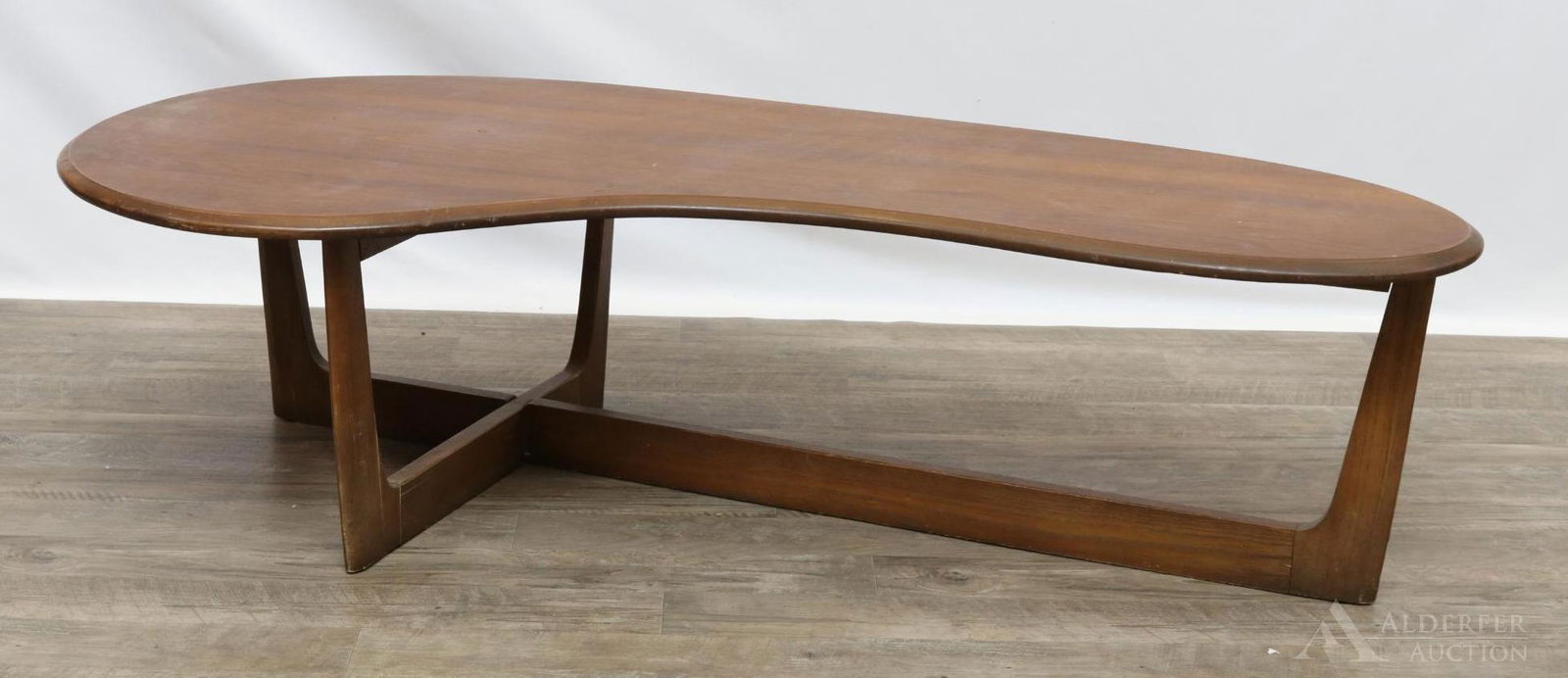 Adrian Pearsall for Craft Amoeba-Form Coffee Table: Free form walnut coffee table with beveled edge.15"h x 56"w x 28"d