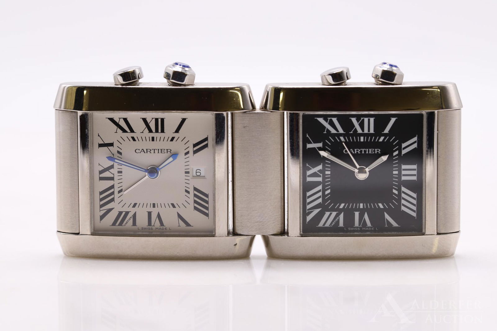 Cartier Dual Time Zone Tank Travel Alarm Clock (1 of 7)