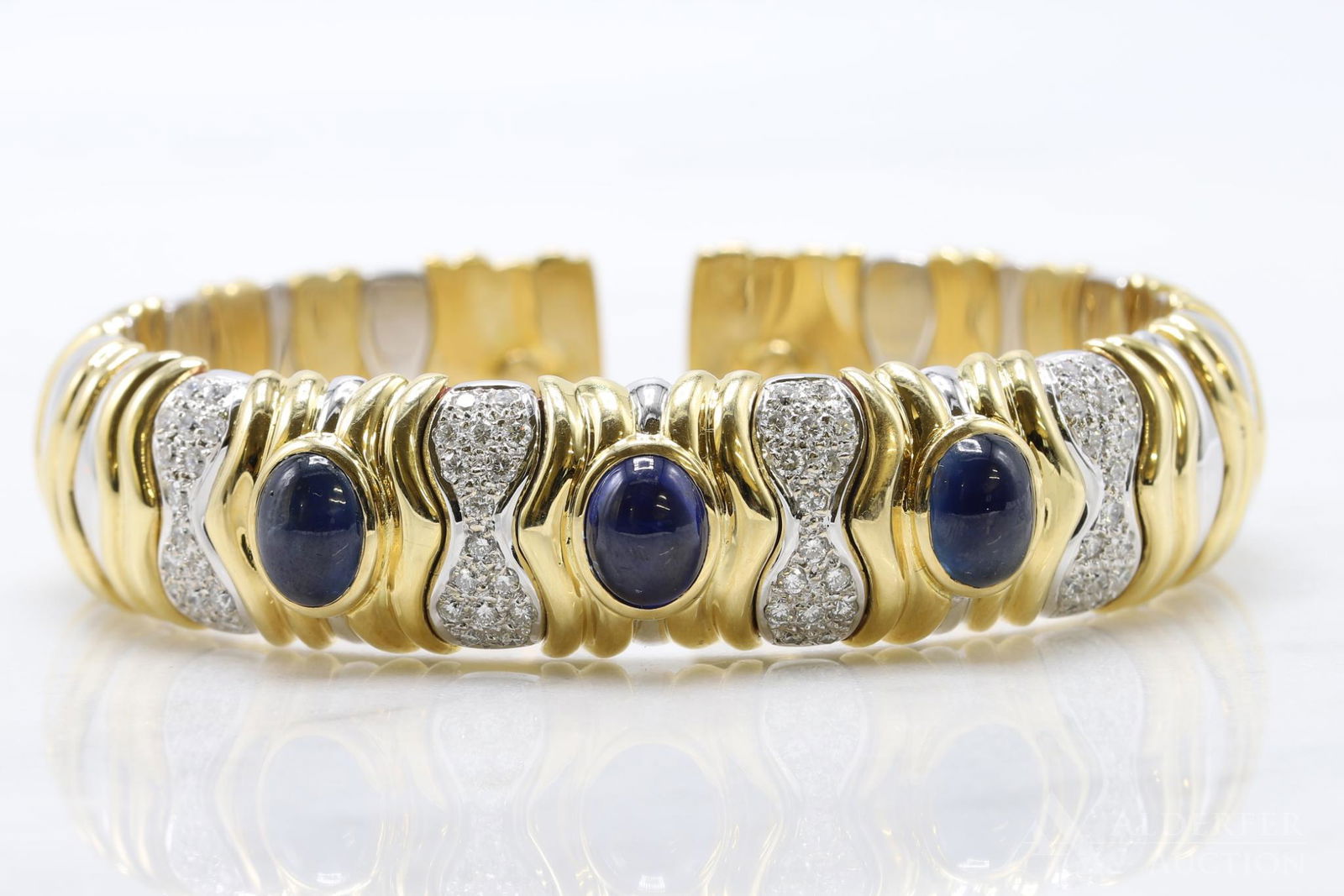 18K Gold Sapphire and Diamond Bracelet (1 of 7)