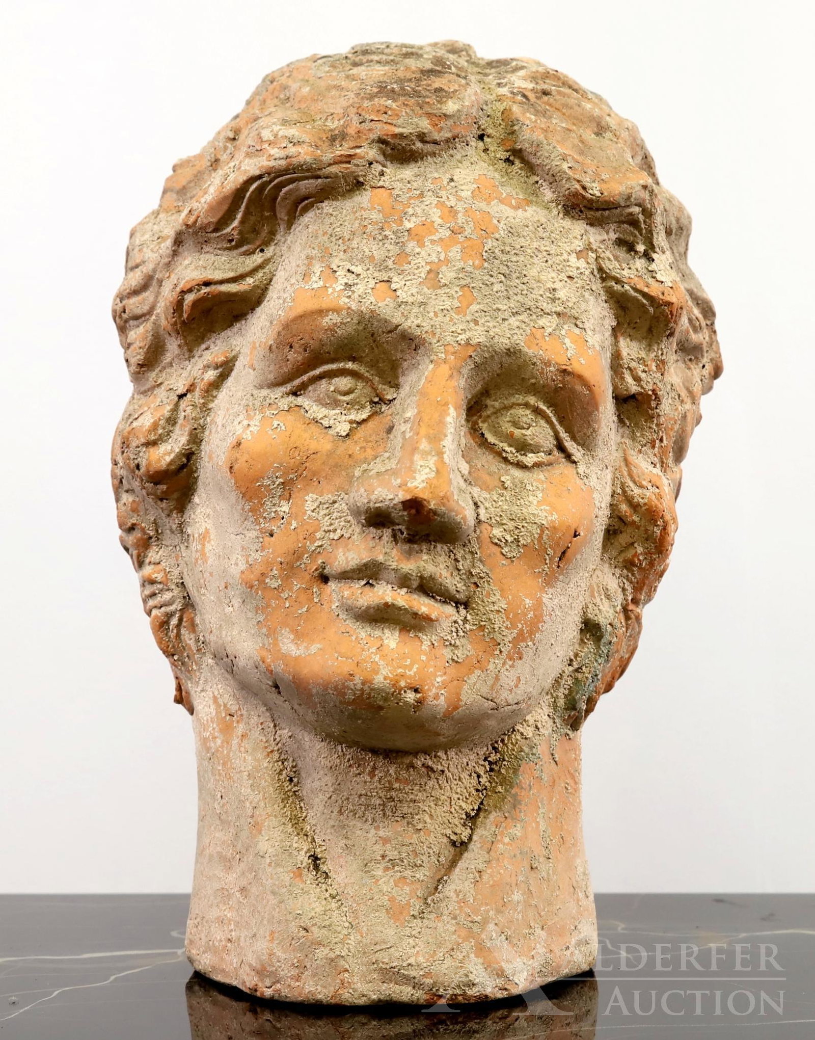 Male Bust: Earthenware bust. Condition issues. 13"h