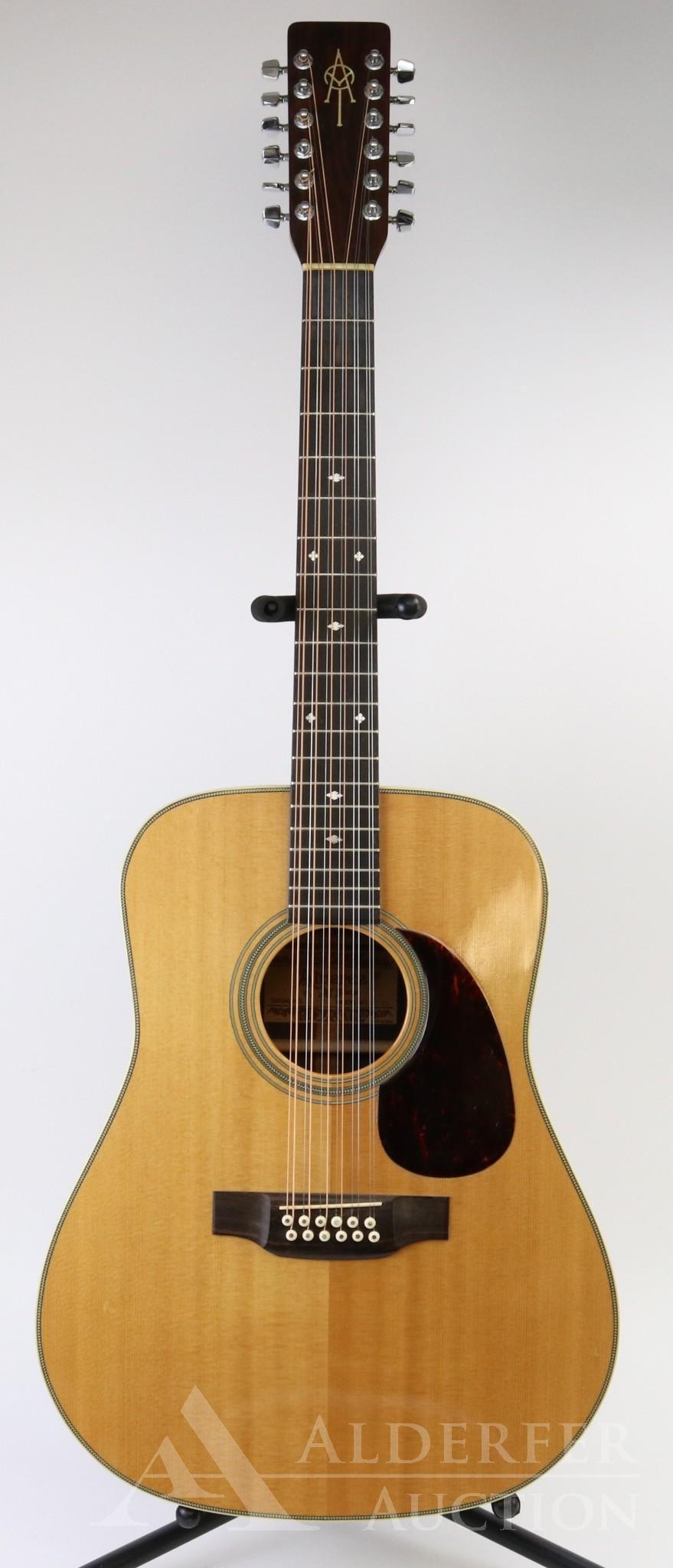 Alvarez 12-String Acoustic Guitar: 12-string acoustic guitar. By K.Yaini Alvarez. Model DY 76. Serial #14916. Made in Japan. March/1976. With Alvarez 12-string hard-shell case. With original paperwork. Mix of spruce and rosewood constr