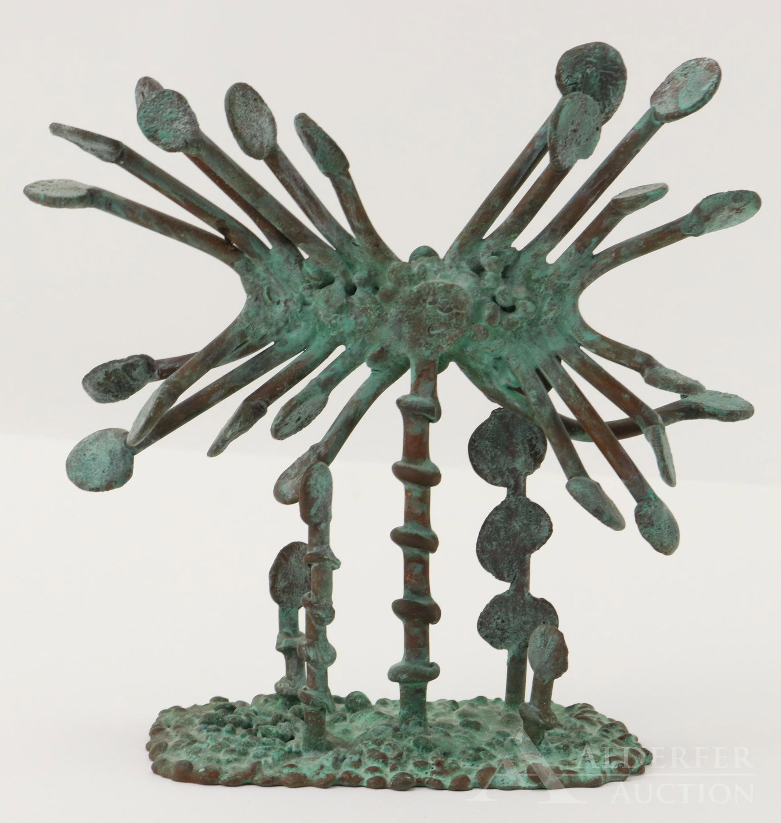 Klaus Ihlenfeld (Born 1934): Phosphorous bronze, "untitled". 8.75"h x 8.5"w